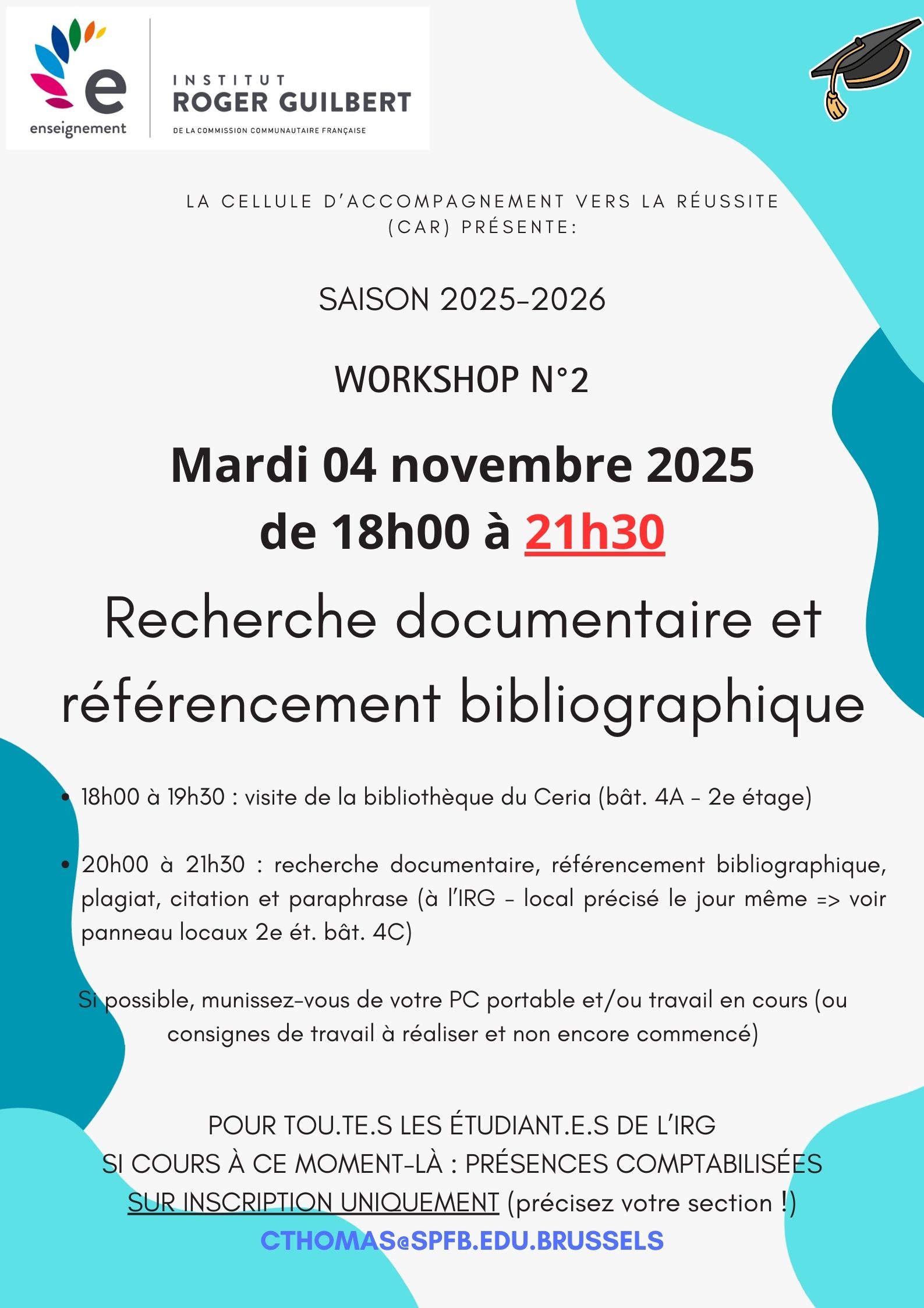 Détail du workshop n°2 (planning + thématiques abordées)